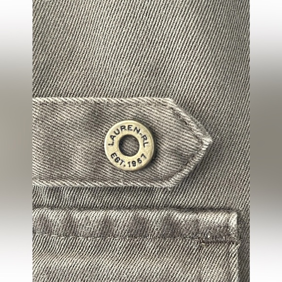 Lauren Ralph Lauren olive green ladies military style snap up vest shirt size M - Picture 4 of 12